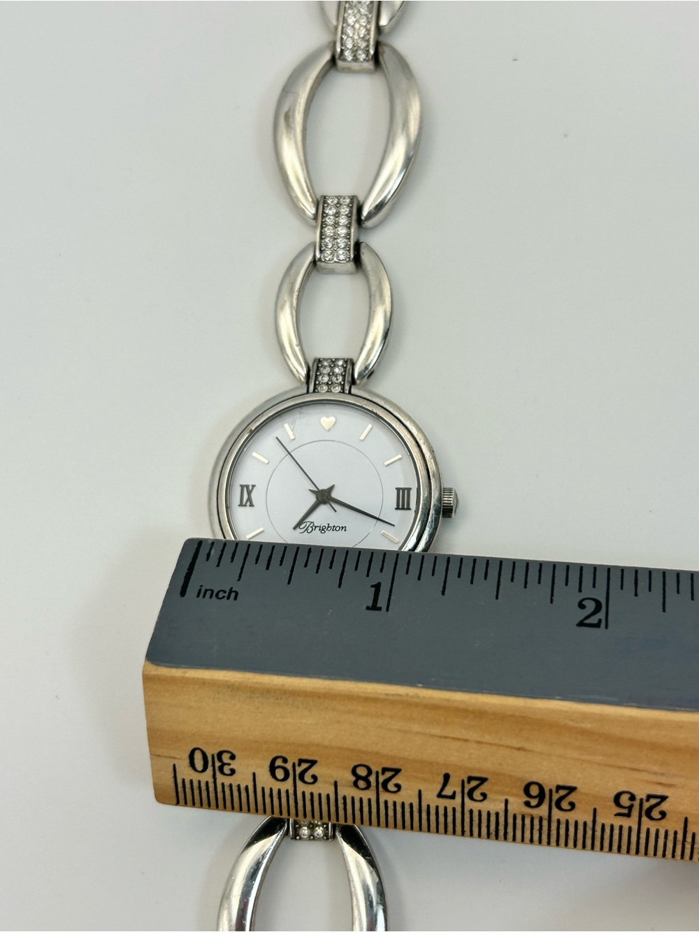 Brighton Meridian Swing Watch Silver Plated Clear Crystals 8" Needs New Battery - Picture 11 of 12